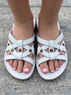 Diesel Girls' White leather Sandals